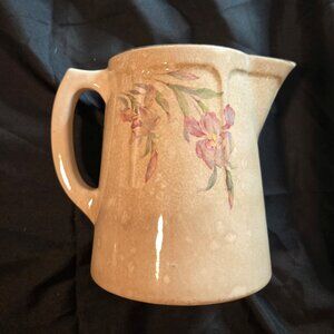 Vintage UNIVERSAL POTTERIES, Cambridge, Ohio Stoneware Floral Pitcher